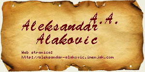 Aleksandar Alaković vizit kartica